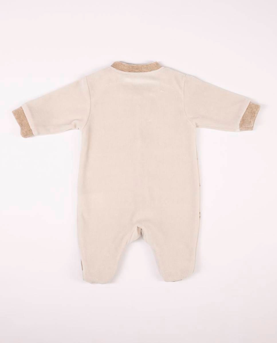 Babygrow em veludo orgânico Castanho-claro-6