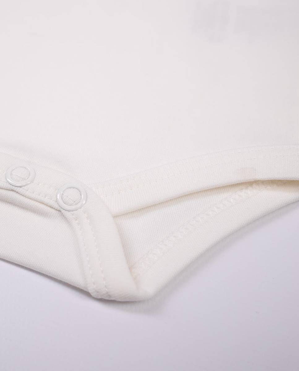 Body de manga comprida em algodão Branco-4