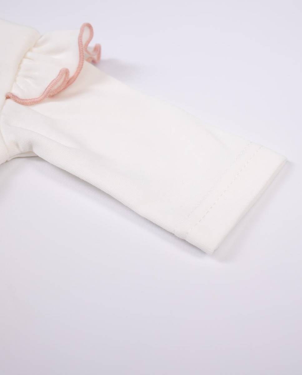 Body de manga comprida em algodão Branco-5