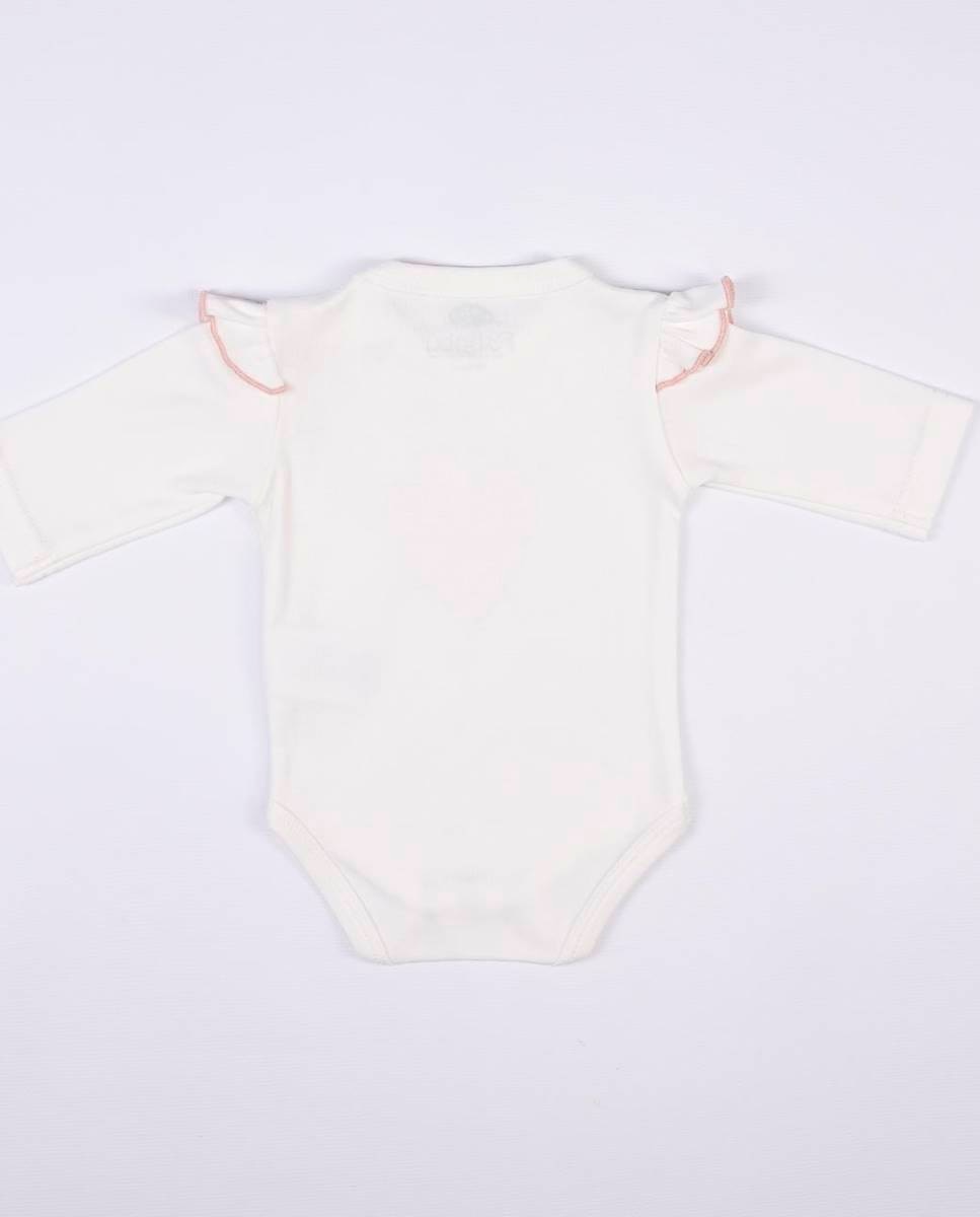 Body de manga comprida em algodão Branco-6