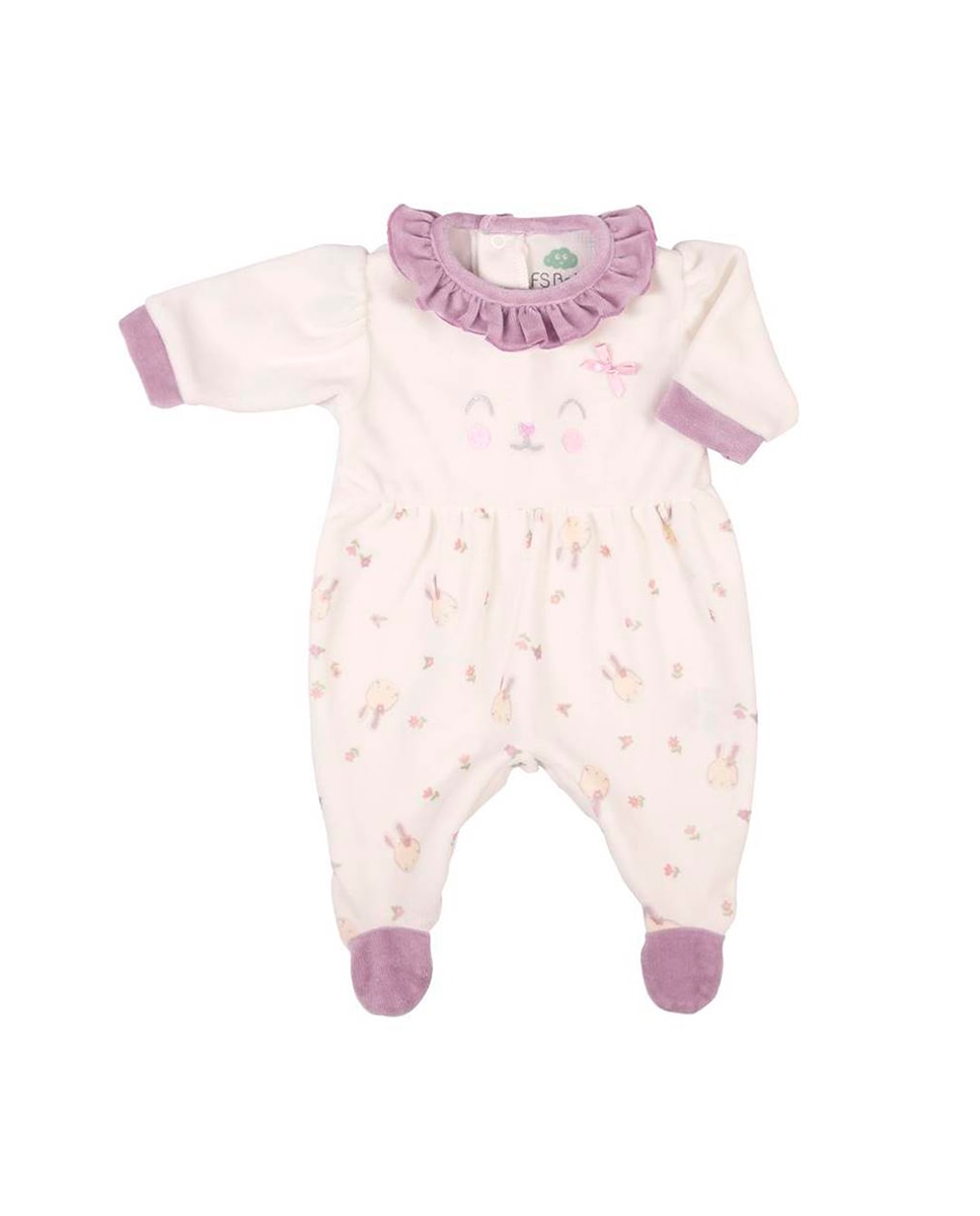 Babygrow em veludo orgânico Lilás-1