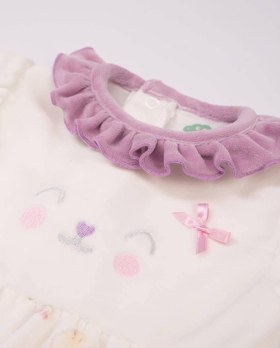 Babygrow em veludo orgânico Lilás-2