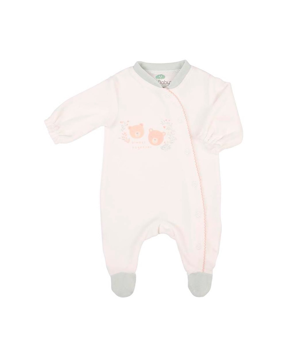 Babygrow em veludo orgânico Branco-1