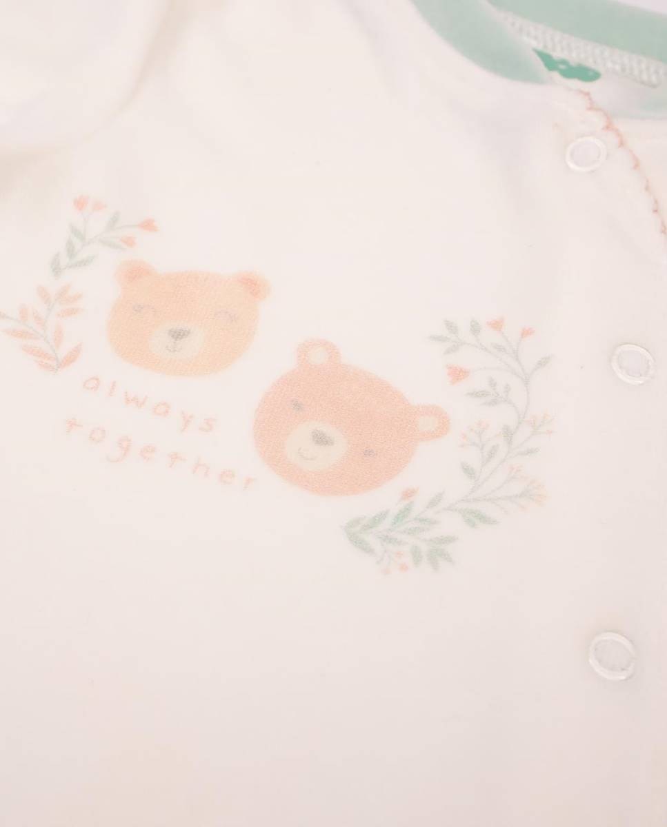 Babygrow em veludo orgânico Branco-3