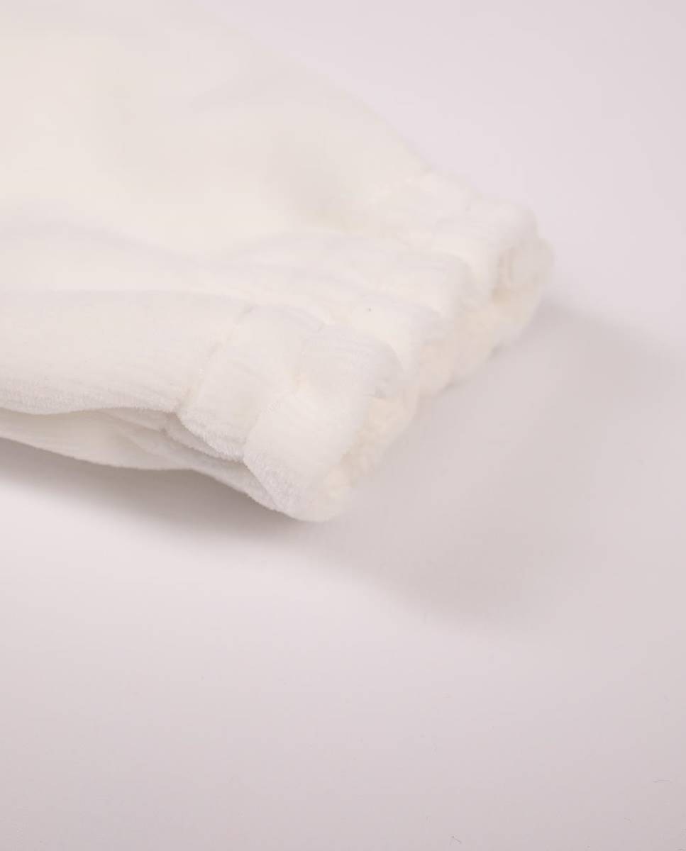 Babygrow em veludo orgânico Branco-5