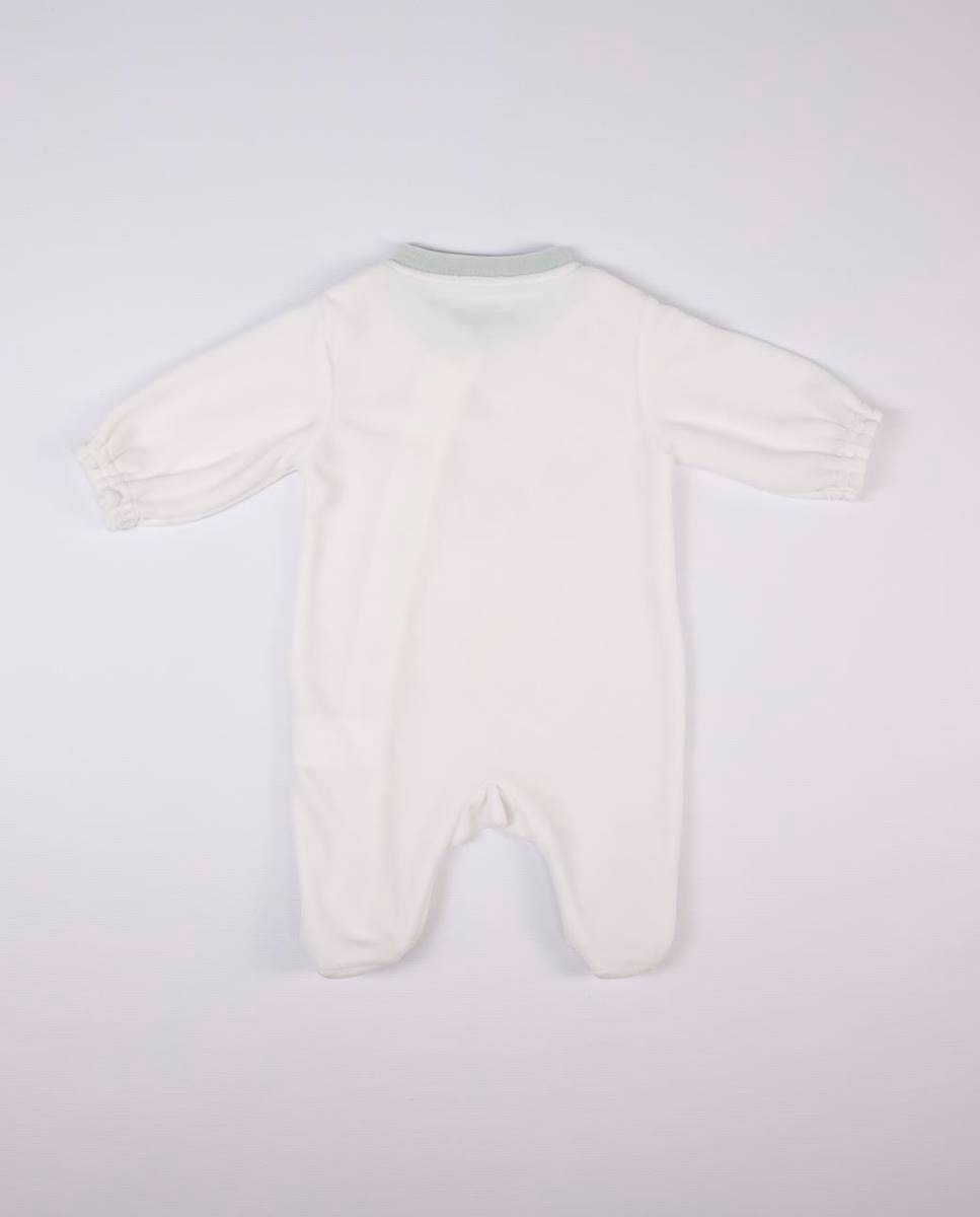 Babygrow em veludo orgânico Branco-6