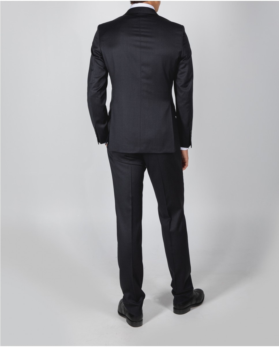 Fato Soft Slim de Lã Virgem em Cinzento-escuro Cinzento-escuro-2