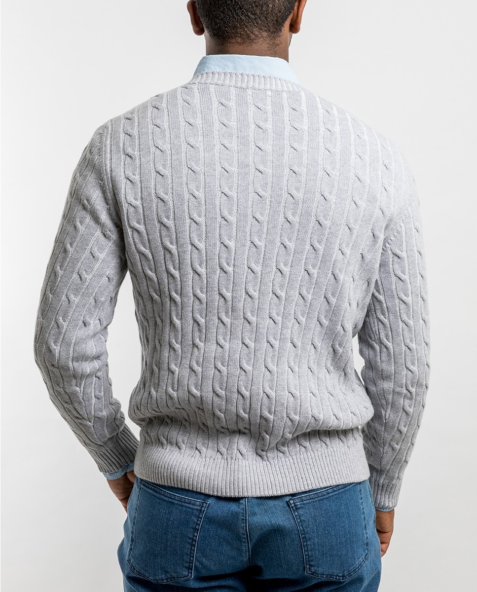 Camisola em Algodão 100% em Cinzento-claro Cinzento-claro-2