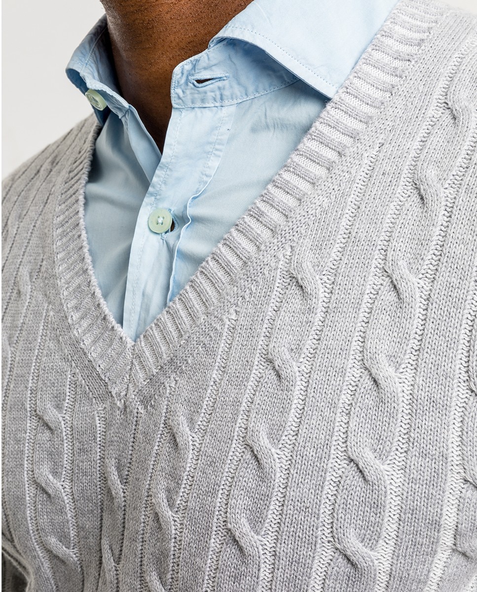 Camisola em Algodão 100% em Cinzento-claro Cinzento-claro-3