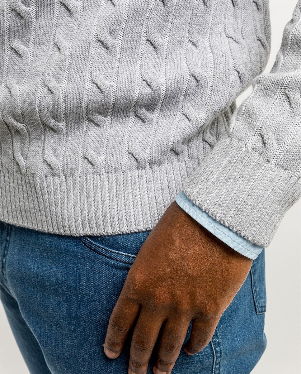 Camisola em Algodão 100% em Cinzento-claro Cinzento-claro-4