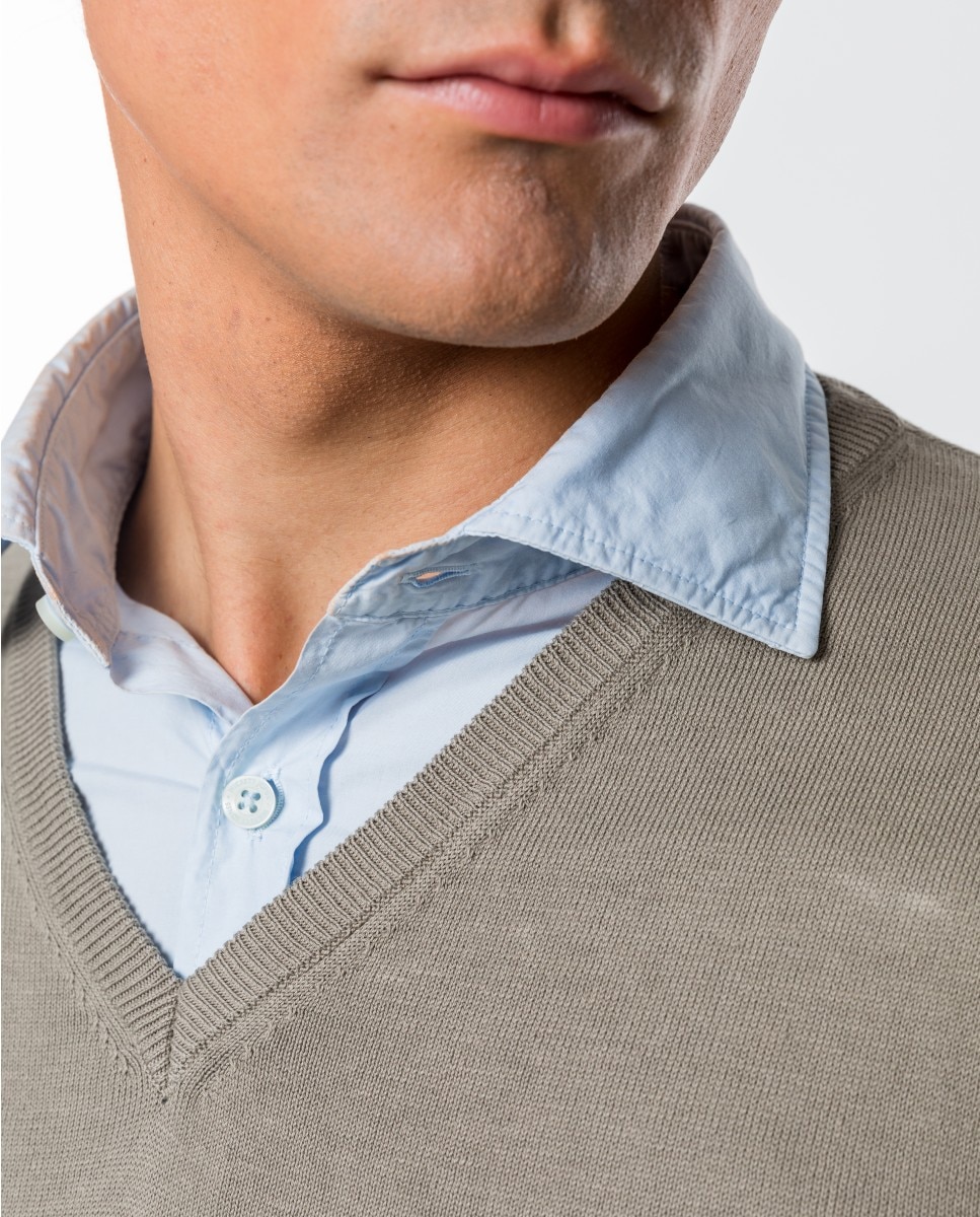 Camisola em Algodão 100% em Bege-claro Bege-3