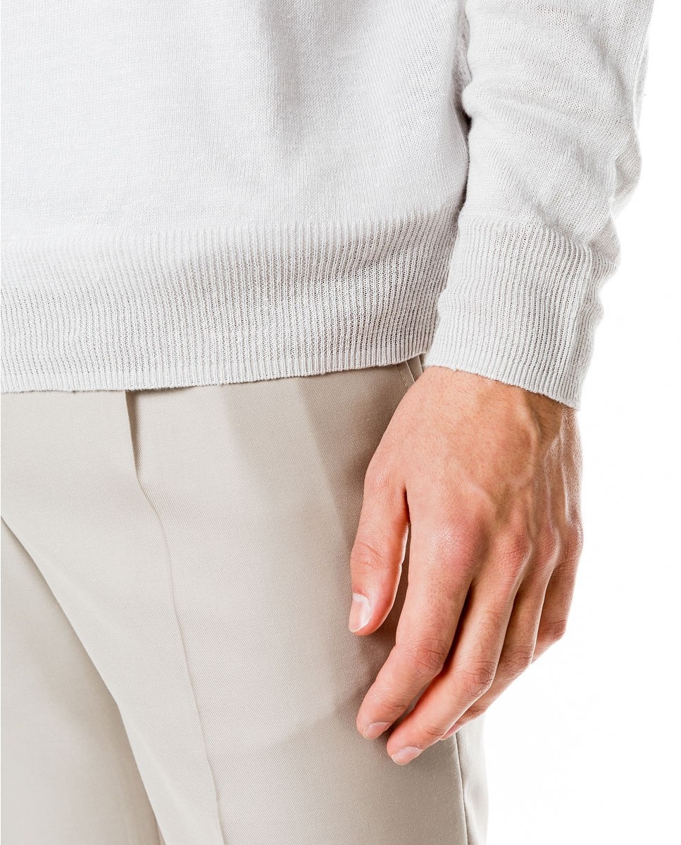 Camisola em Linho 100% em Cinzento-claro Cinzento-claro-4