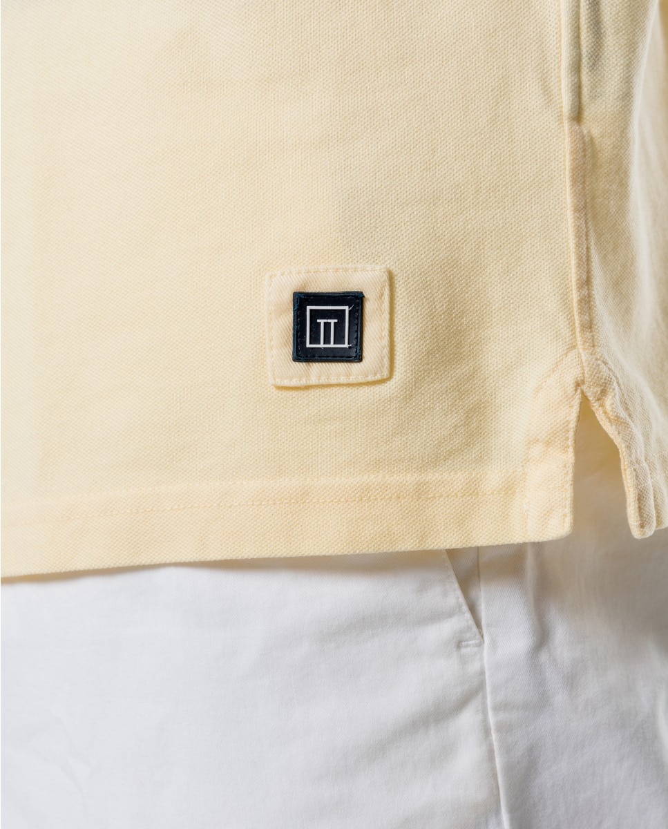 Polo Piqué em Amarelo-claro Amarelo-5