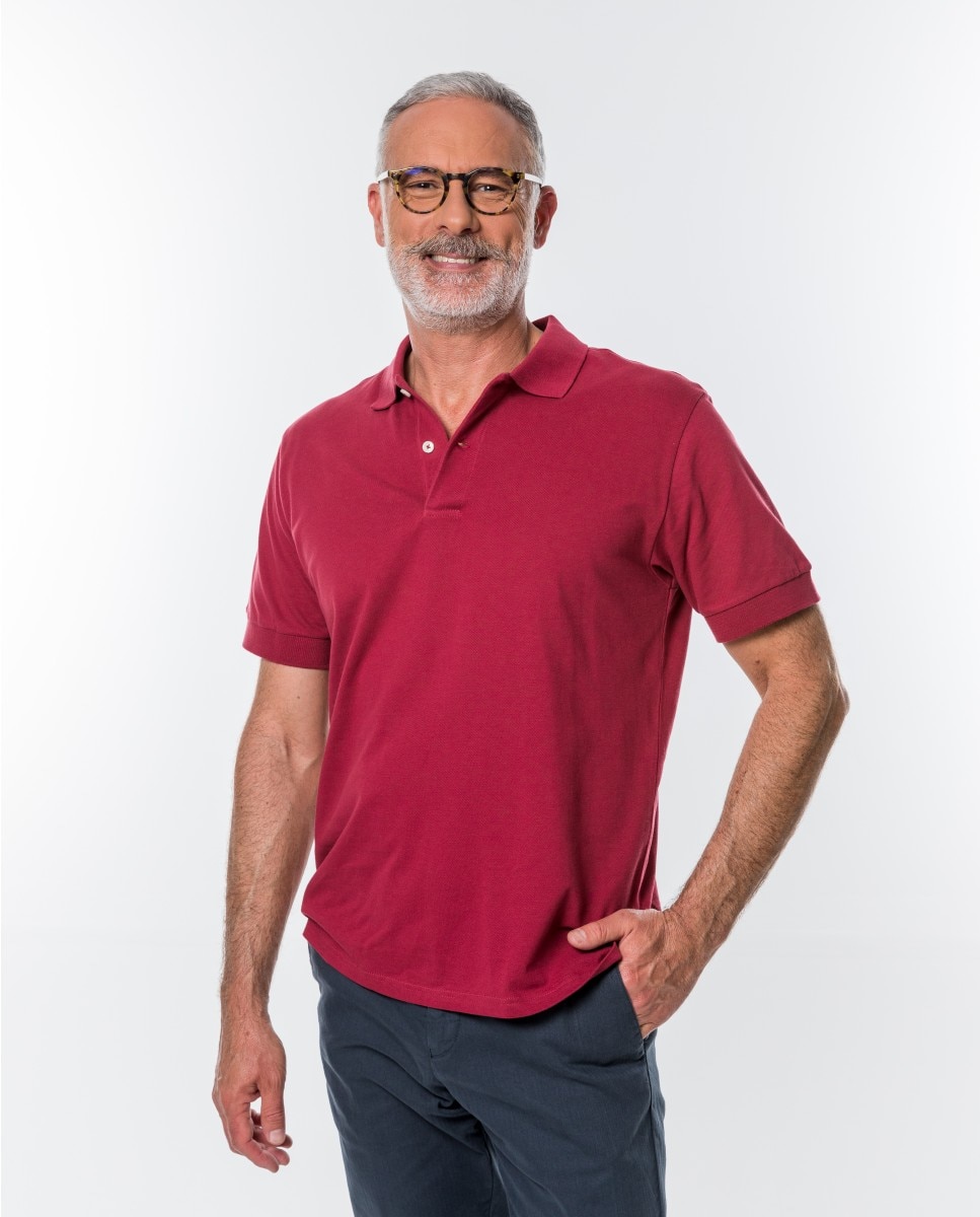 Polo Piqué em Vermelho-escuro Vermelho-1