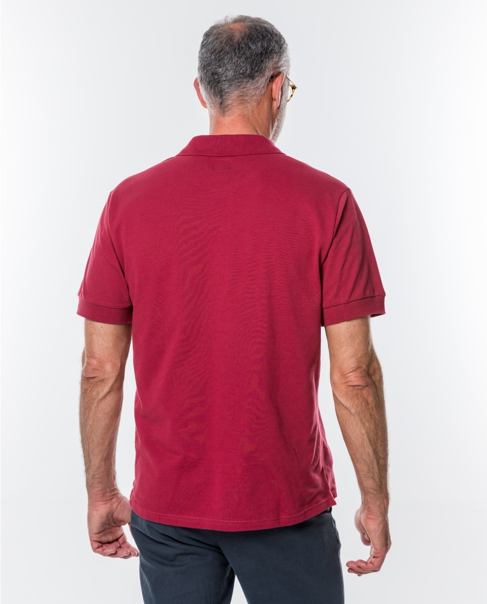 Polo Piqué em Vermelho-escuro Vermelho-2