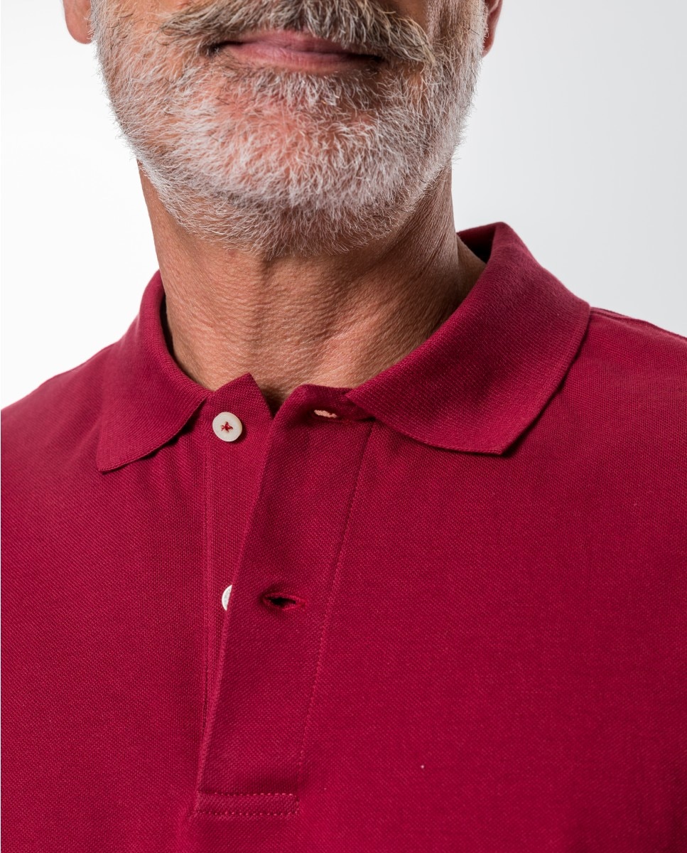 Polo Piqué em Vermelho-escuro Vermelho-3