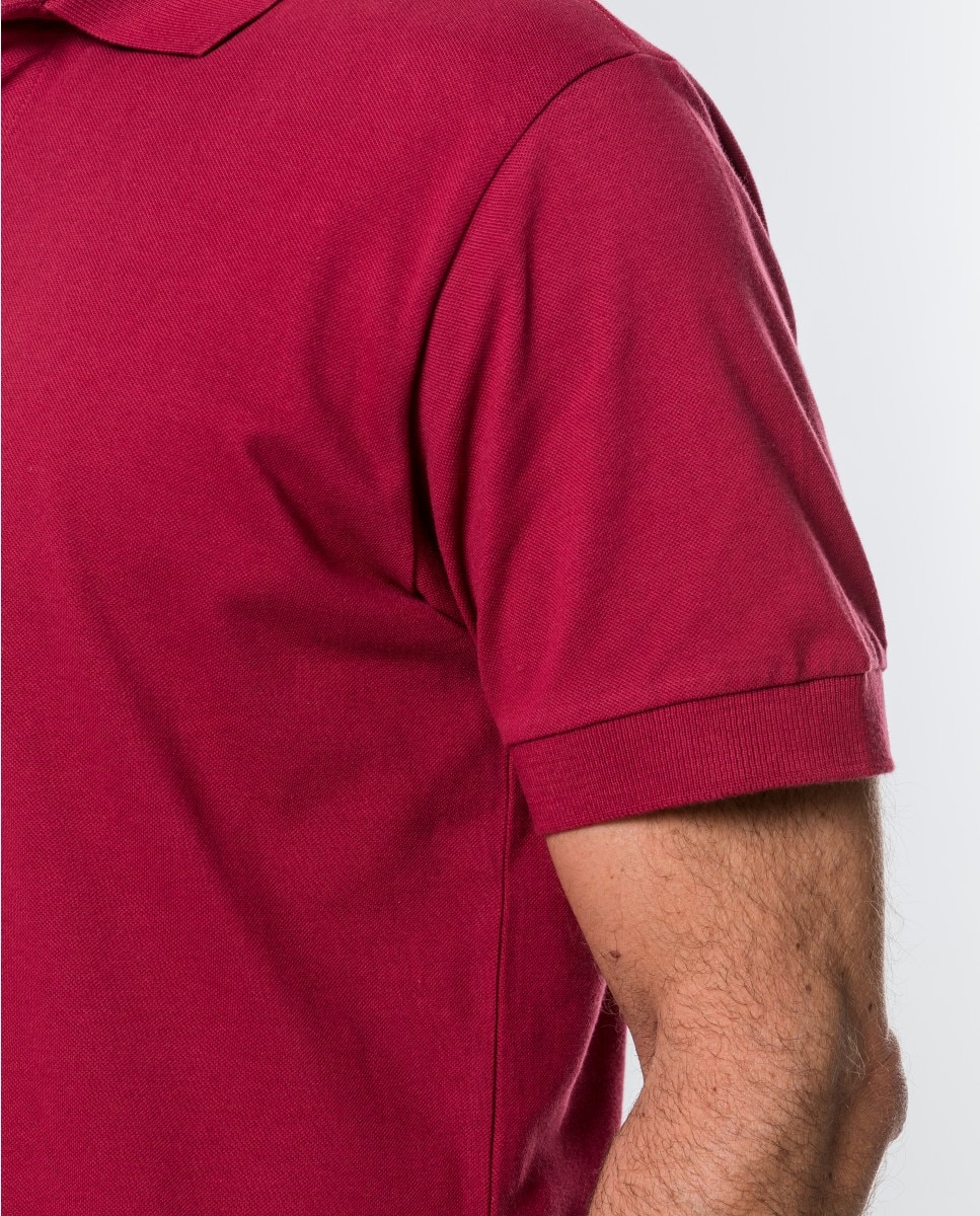 Polo Piqué em Vermelho-escuro Vermelho-4