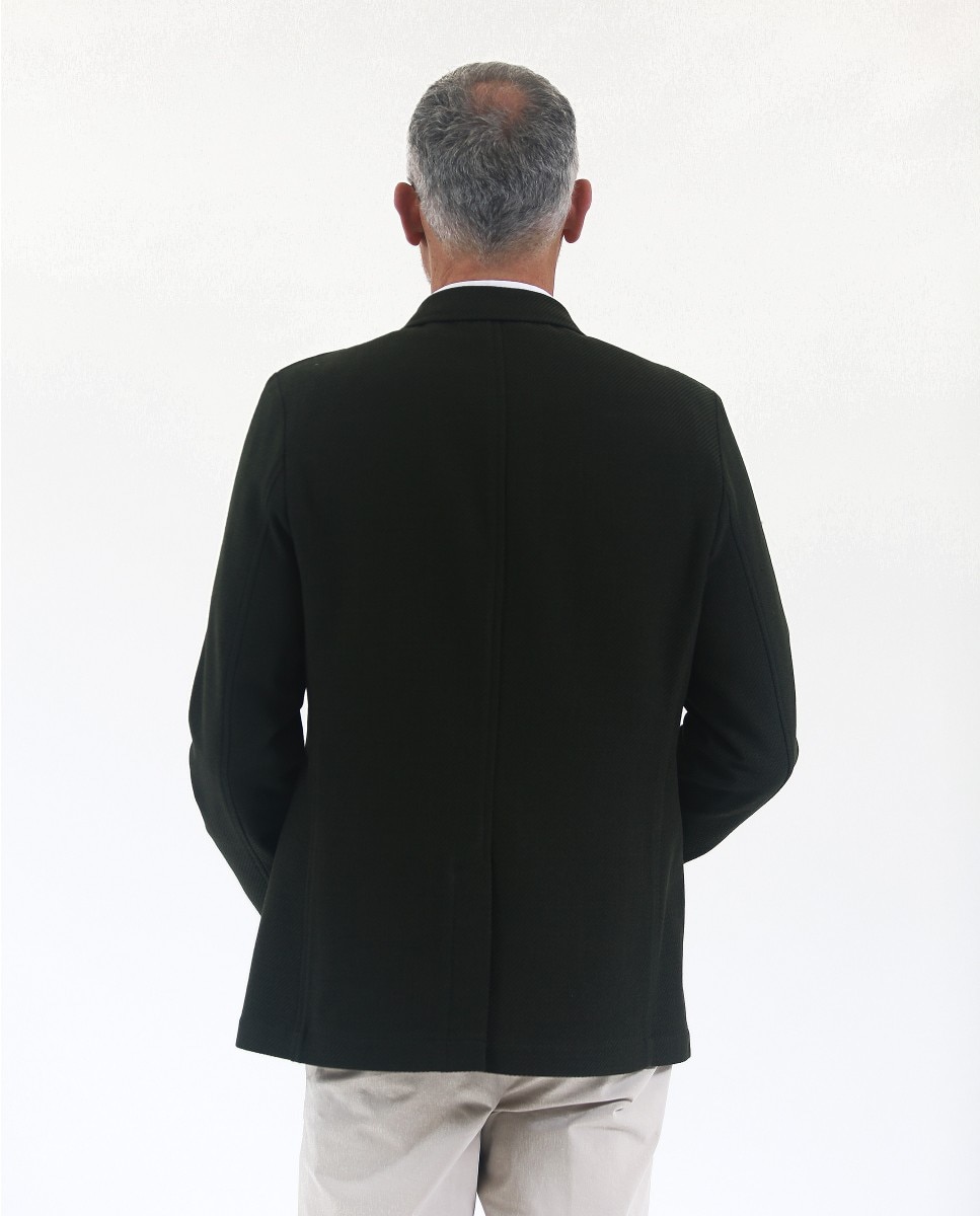 Blazer Soft Slim Liso em Verde-escuro Verde-escuro-2
