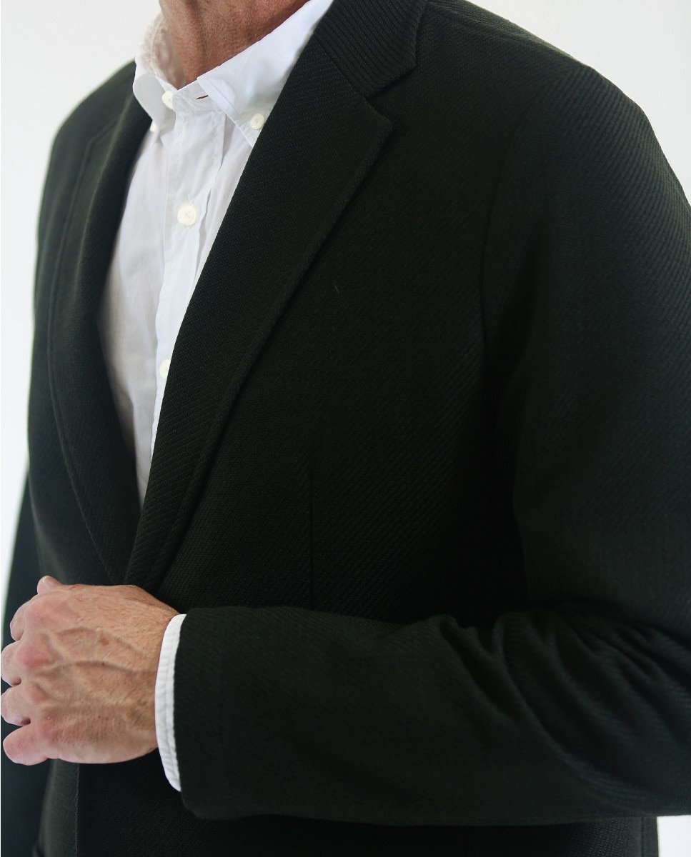 Blazer Soft Slim Liso em Verde-escuro Verde-escuro-3