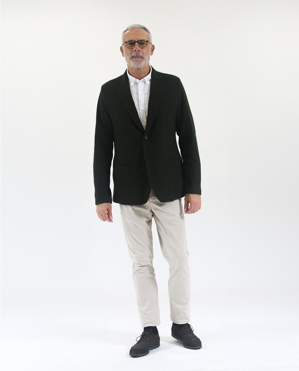 Blazer Soft Slim Liso em Verde-escuro Verde-escuro-6