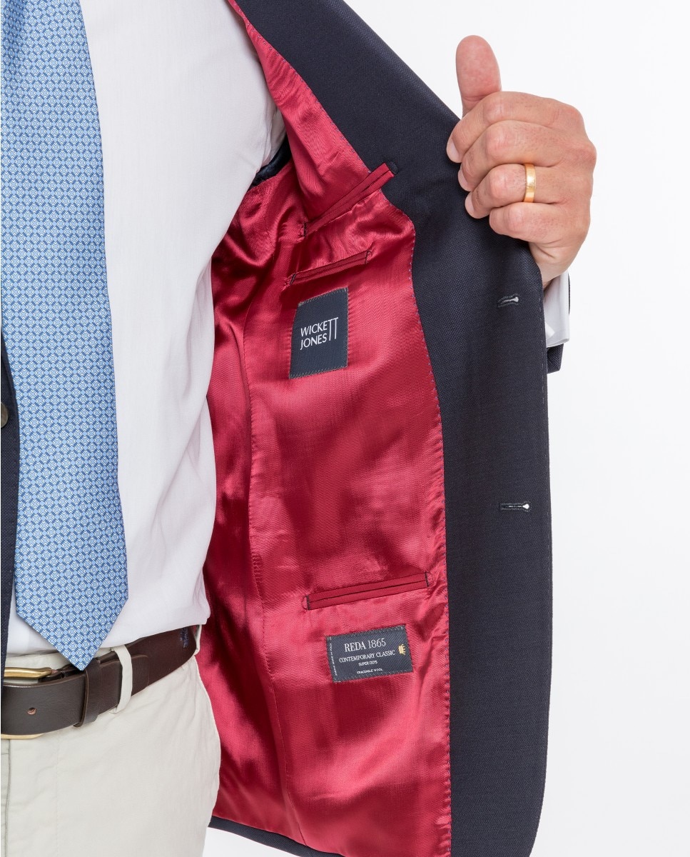 Blazer Regular de Grão em Azul-escuro Azul-marinho-4