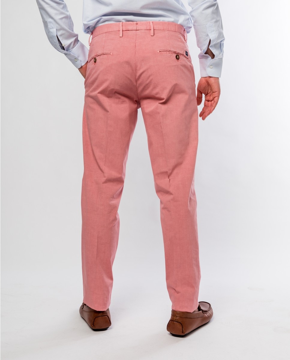 Calças Chino Soft Slim em Rosa-claro Rosa-2