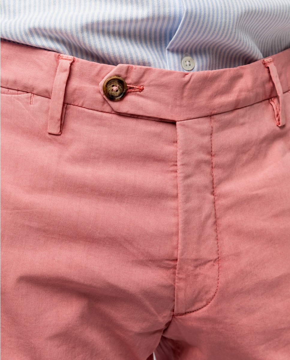 Calças Chino Soft Slim em Rosa-claro Rosa-3