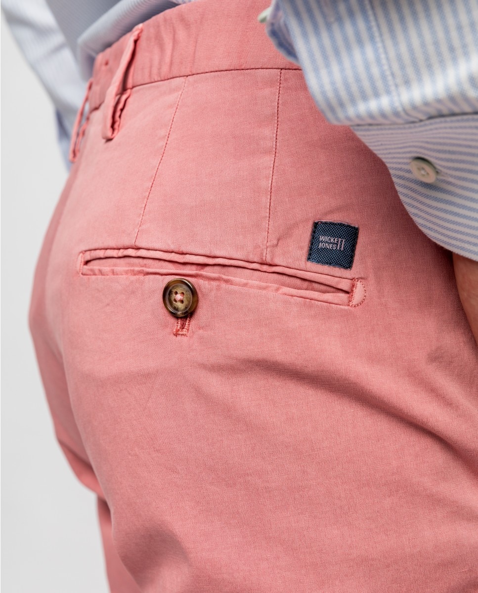 Calças Chino Soft Slim em Rosa-claro Rosa-4