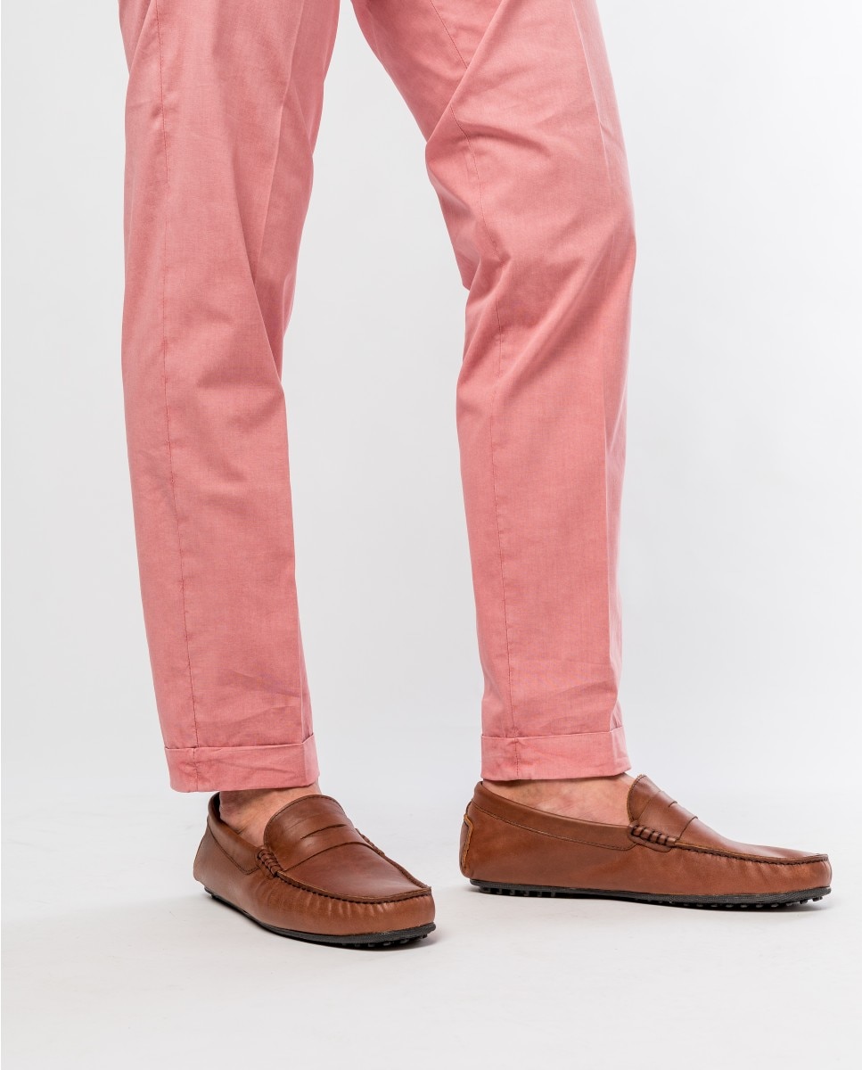 Calças Chino Soft Slim em Rosa-claro Rosa-5