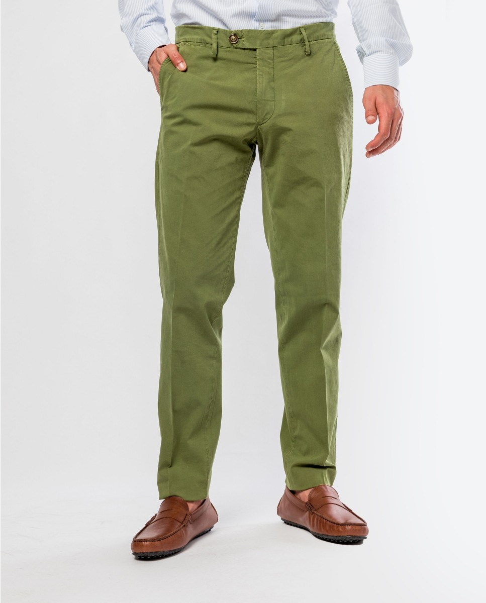 Imagem 0 de Calças Chino Soft Slim em Verde-escuro
