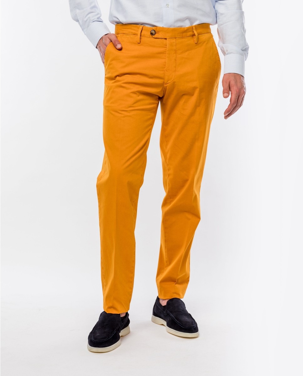 Imagem 0 de Calças Chino Soft Slim em Laranja-claro