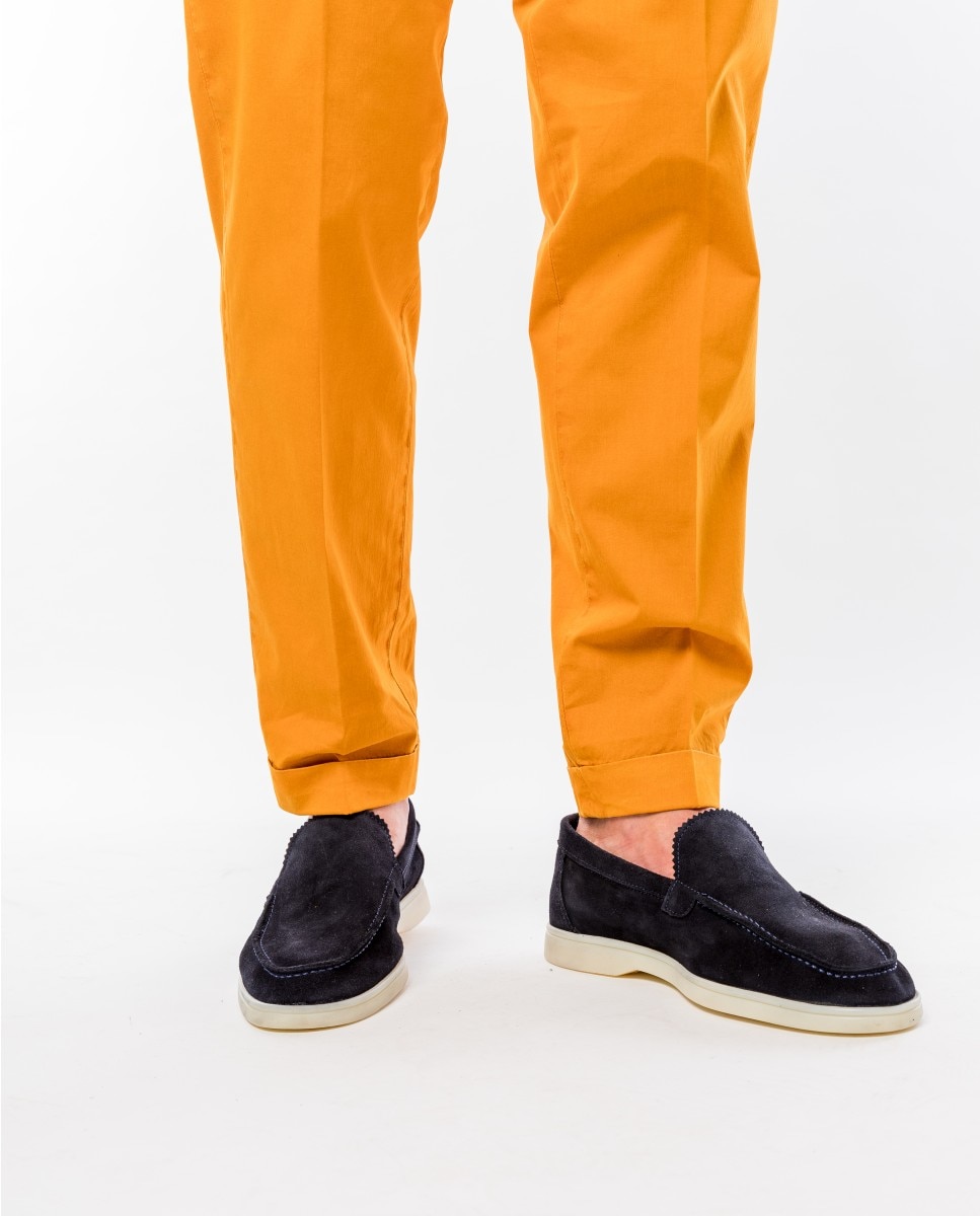 Calças Chino Soft Slim em Laranja-claro Laranja-5