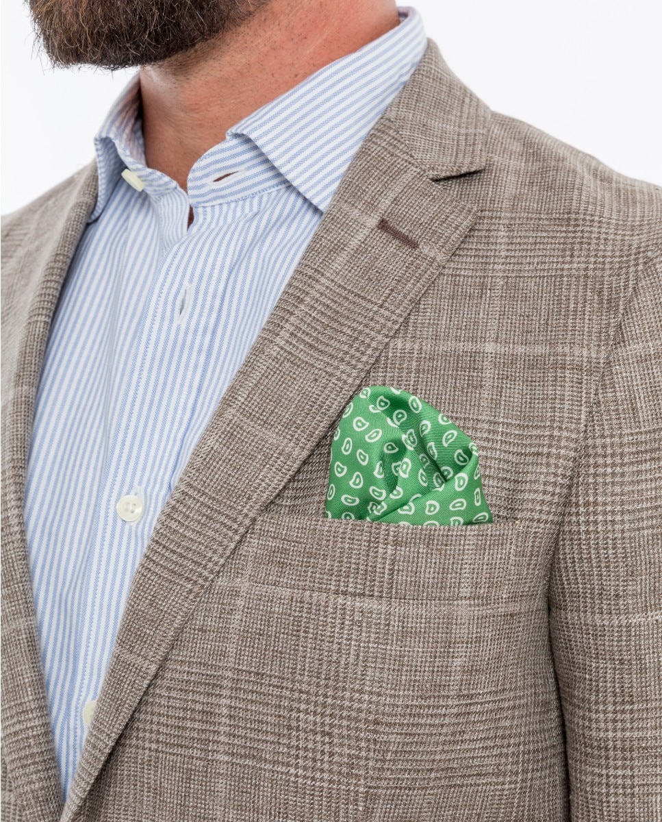 Blazer Soft Slim Príncipe de Gales em Castanho-claro Castanho-claro-3