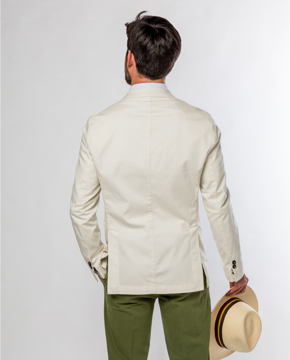 Blazer Soft Slim Liso em Bege-claro Bege-2