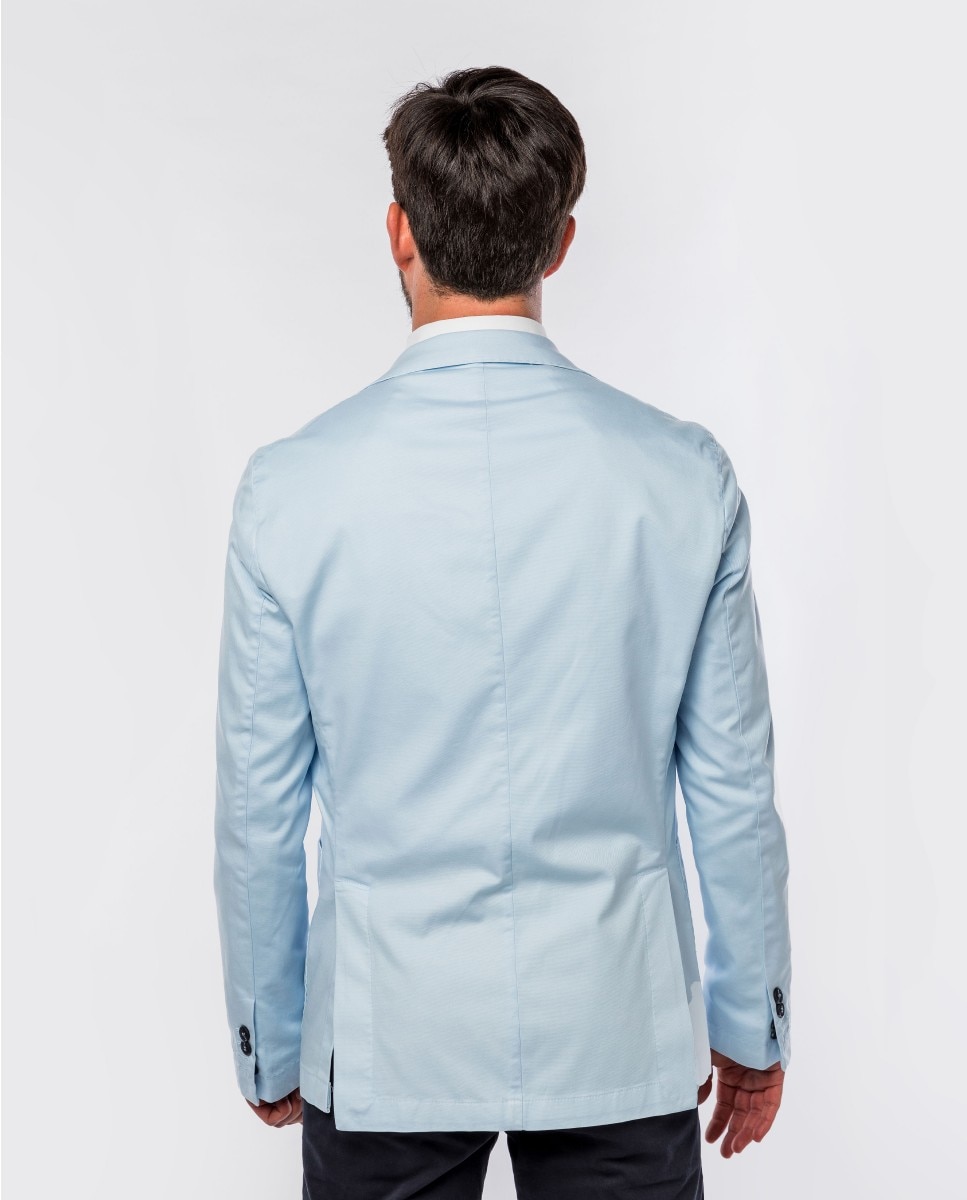 Blazer Soft Slim Liso em Azul-claro Azul-claro-2