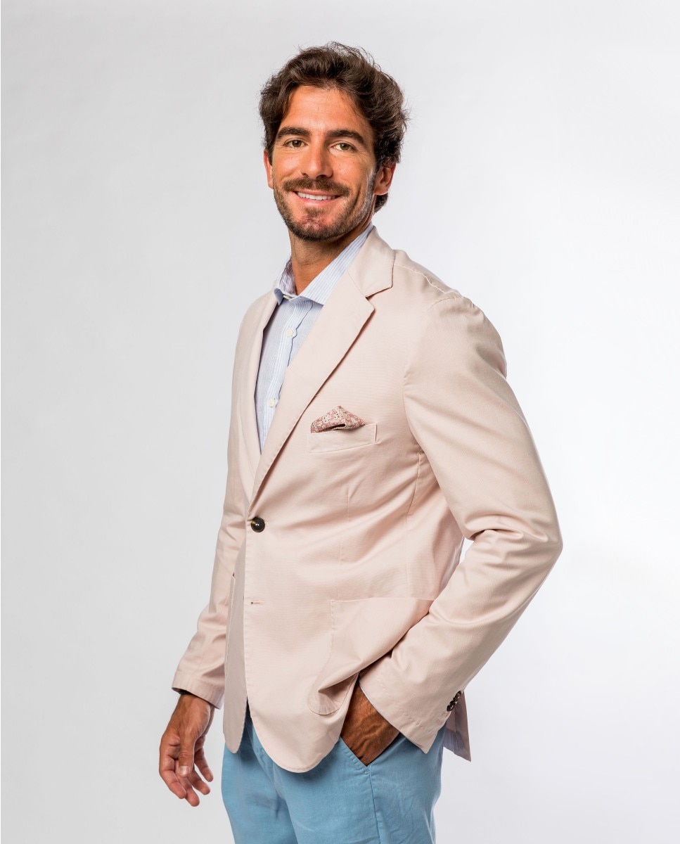 Blazer Soft Slim Liso em Rosa-claro Rosa-1