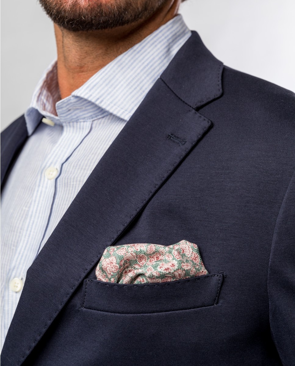 Blazer Soft Slim Liso em Azul-escuro Azul-marinho-5