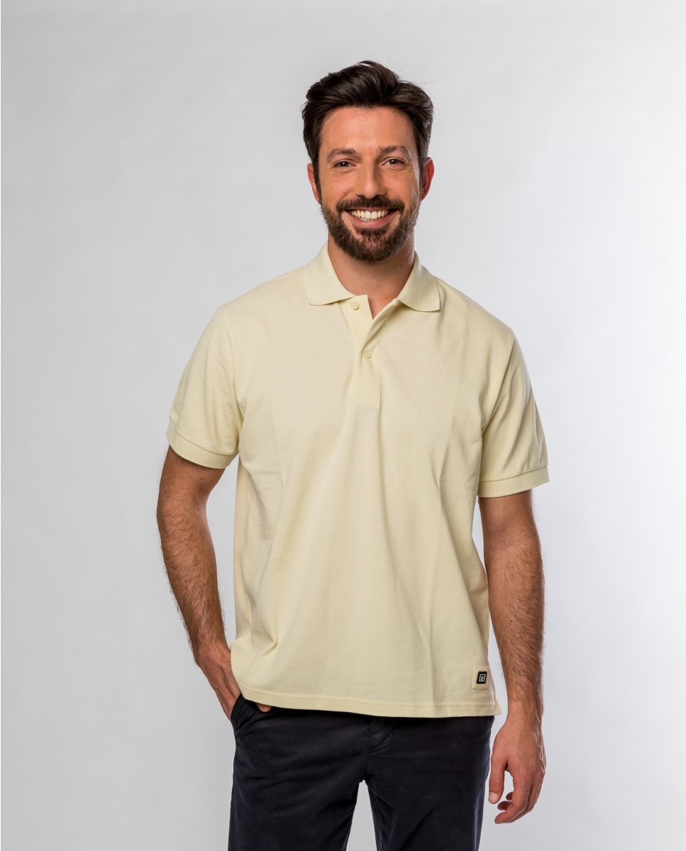 Polo Piqué em Amarelo-claro Amarelo-1