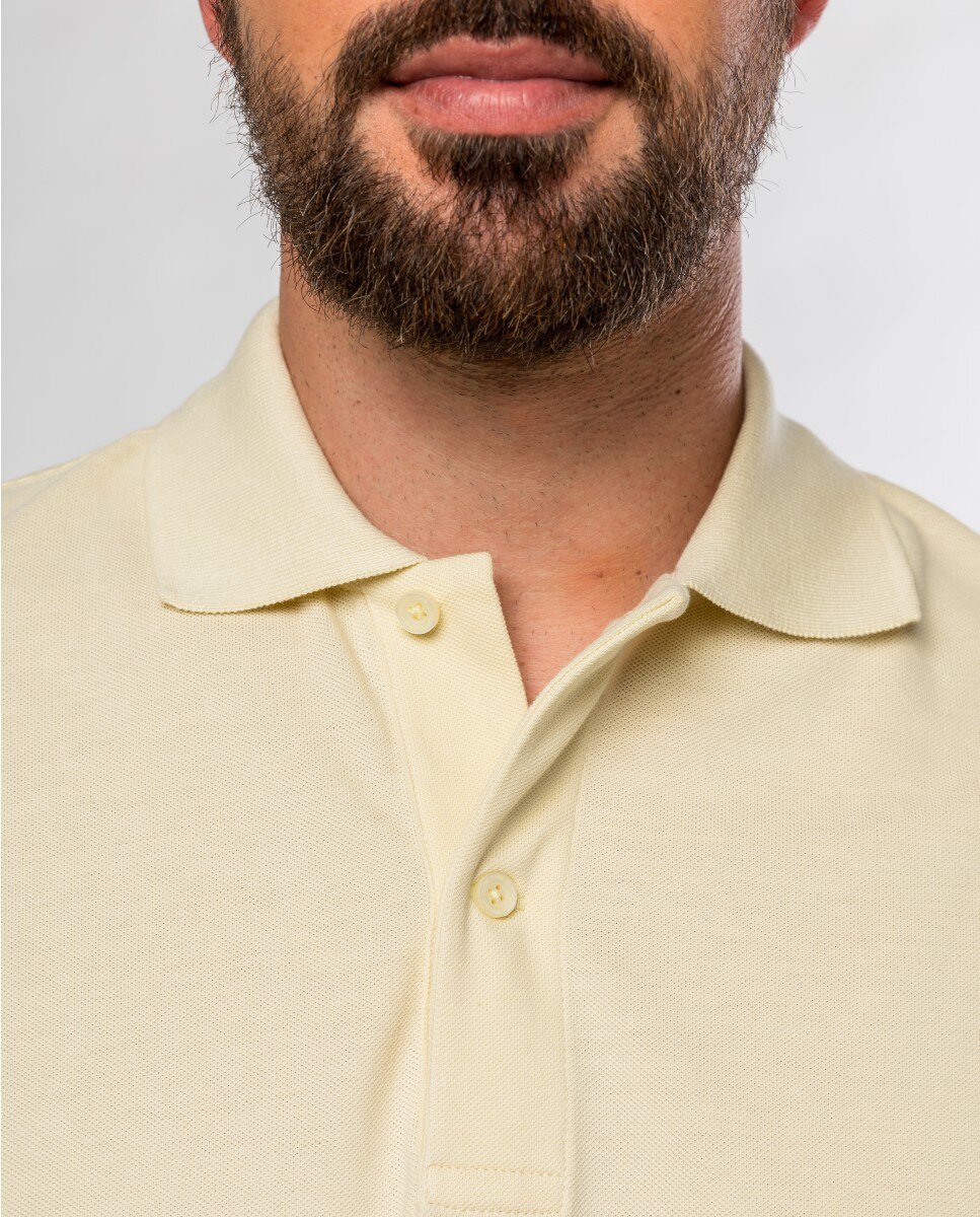 Polo Piqué em Amarelo-claro Amarelo-3