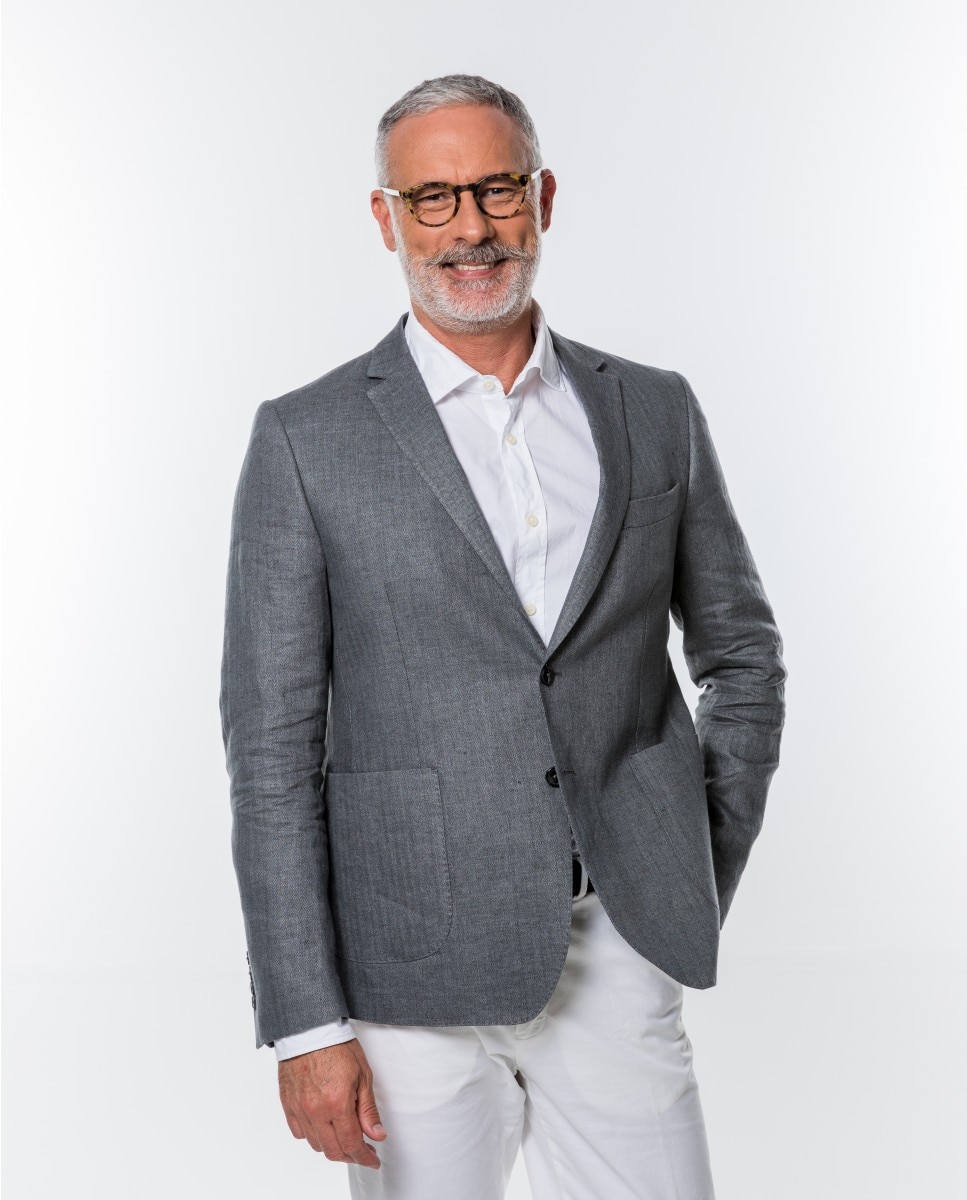 Imagem 0 de Blazer Soft Slim Príncipe de Gales em Cinzento
