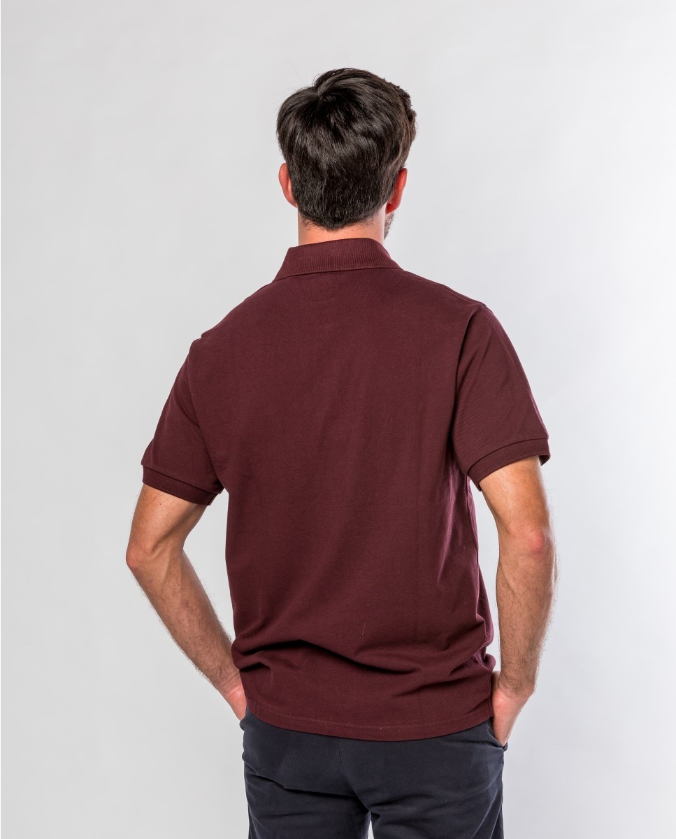 Polo Piqué em Bordeaux-escuro Bordeaux-2
