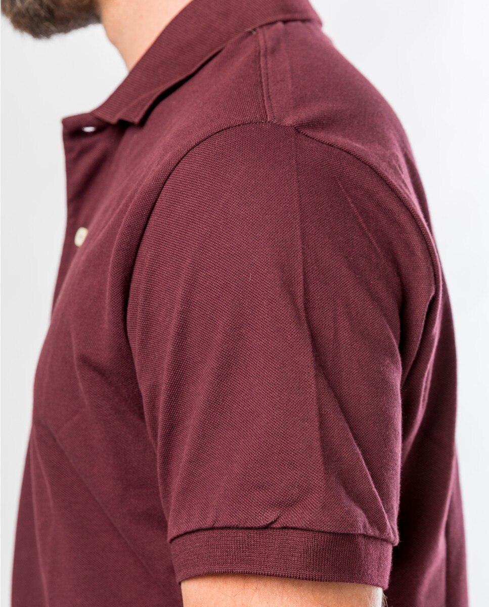 Polo Piqué em Bordeaux-escuro Bordeaux-5
