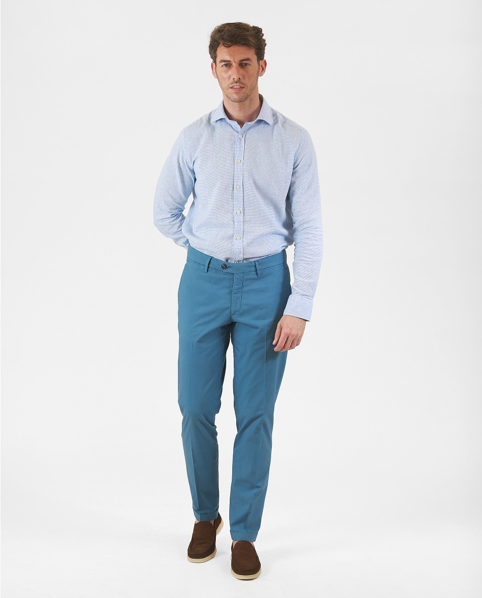 Imagem 0 de Calças Chino Soft Slim em Azul