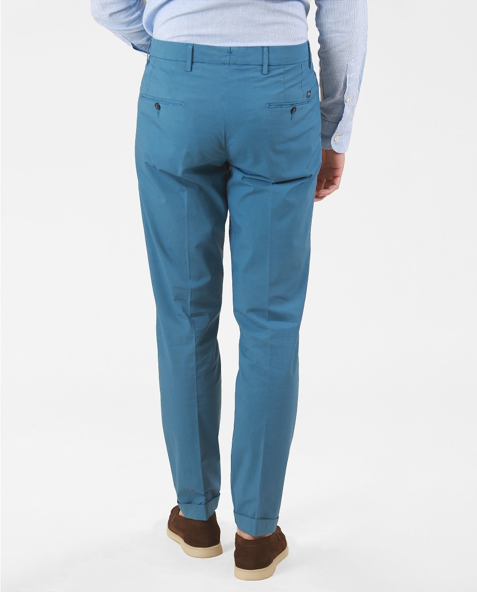 Calças Chino Soft Slim em Azul Azul-3