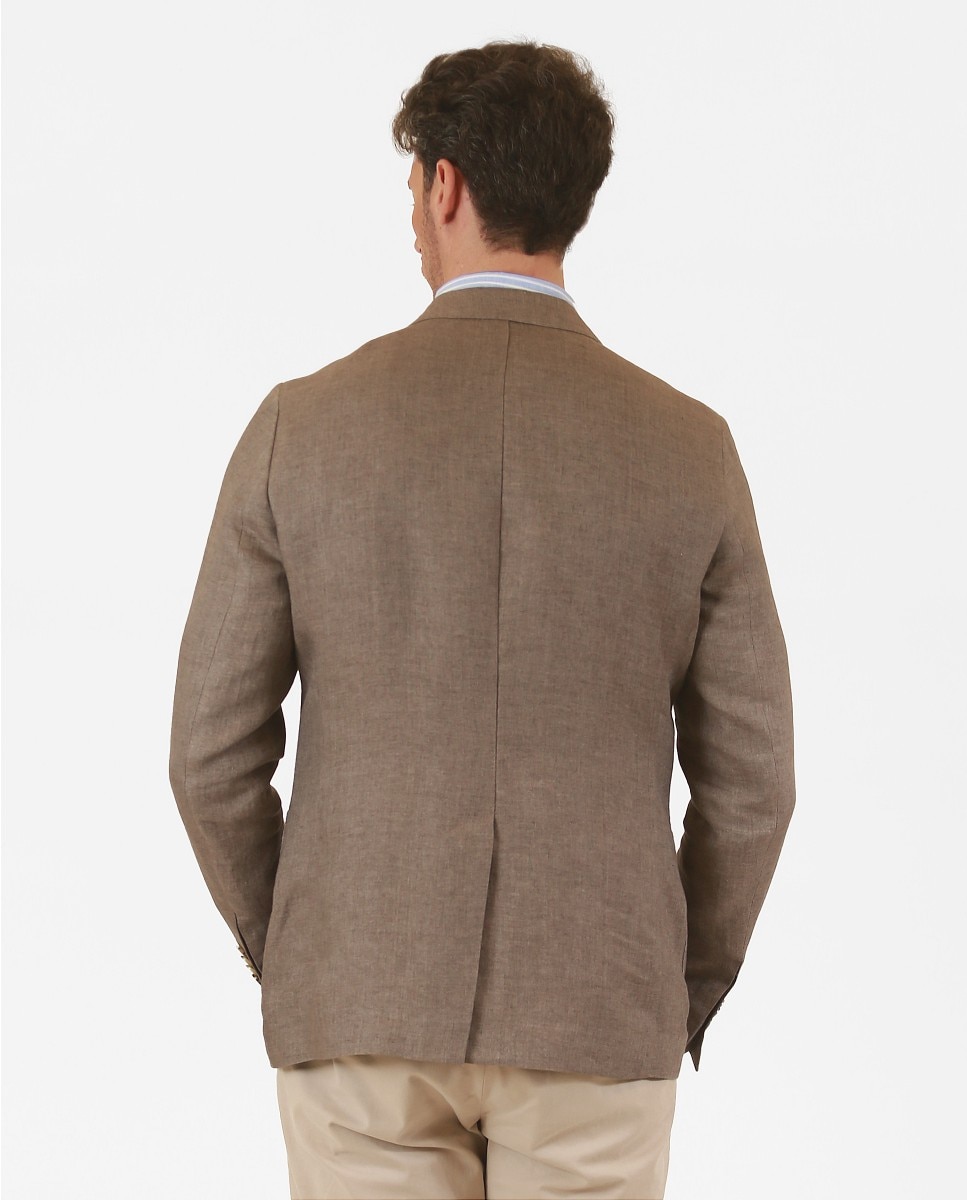 Blazer Soft Slim Liso em Castanho Castanho-2