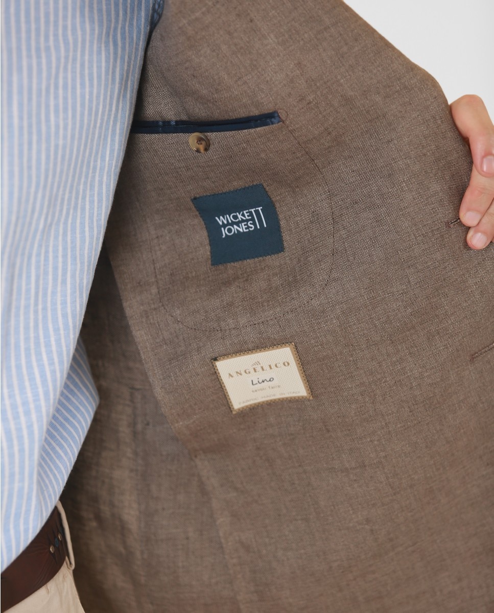 Blazer Soft Slim Liso em Castanho Castanho-6