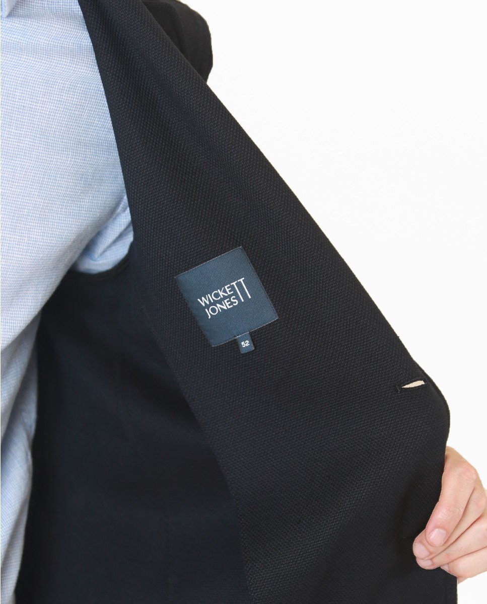 Blazer Soft Slim Liso em Azul-escuro Azul-marinho-4