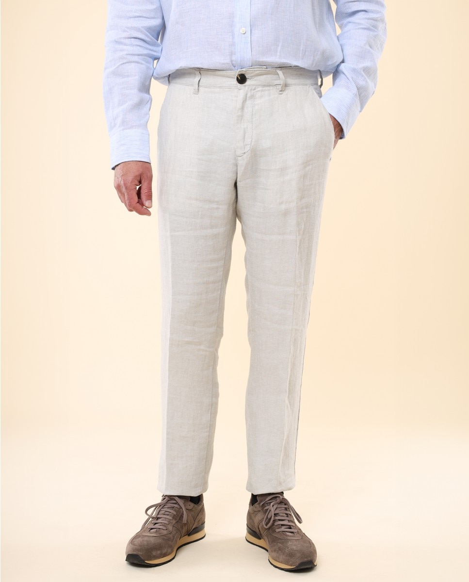 Calças Chino Regular em Cinzento-claro Cinzento-claro-2
