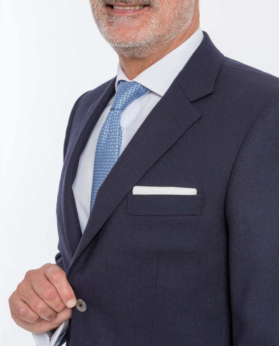 Blazer Regular com Microdesenho em Azul-escuro Azul-marinho-3