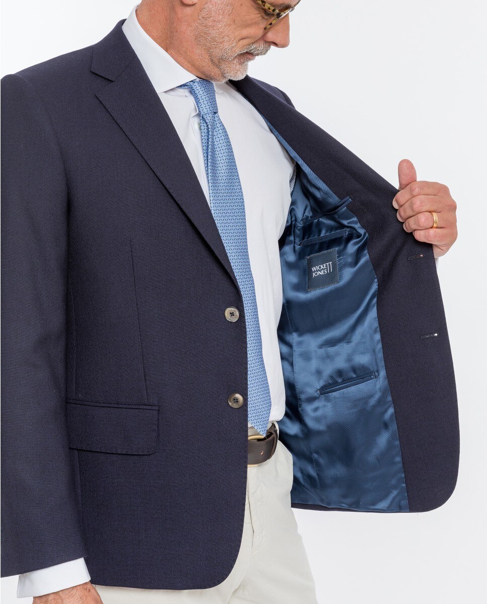 Blazer Regular com Microdesenho em Azul-escuro Azul-marinho-6